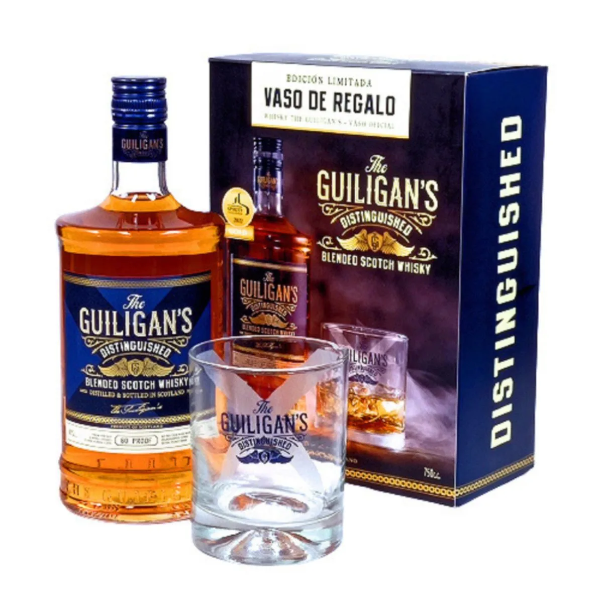 Pack Whisky The Guiligans 750ml + Vaso