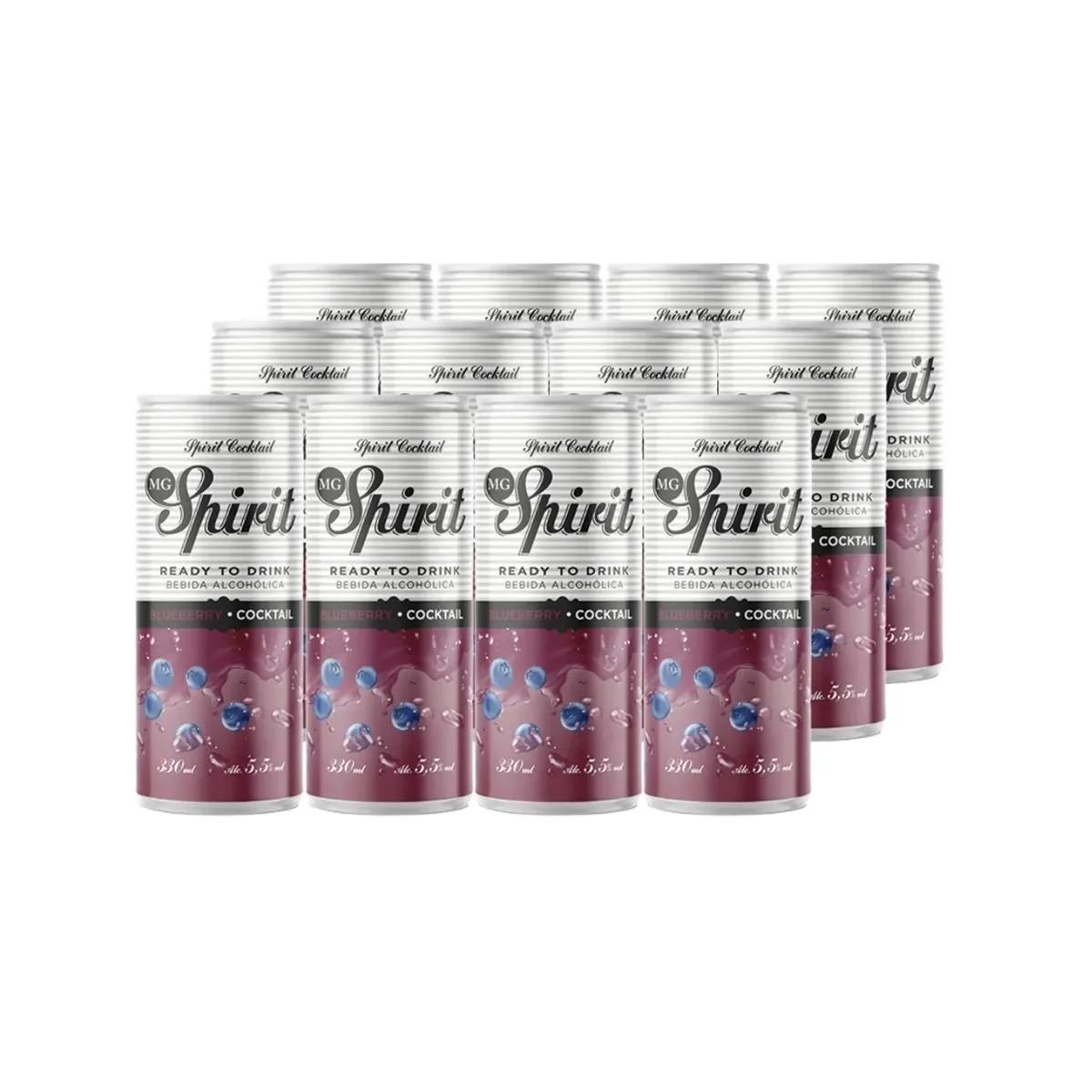 12x Cóctel MG Spirit Blueberry 330cc