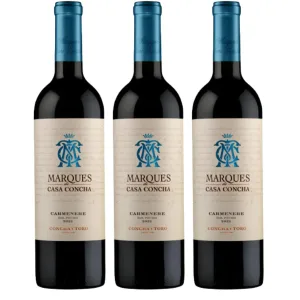 3 Vinos Marques de Casa Concha Carmenere 750 cc Viña Concha y Toro