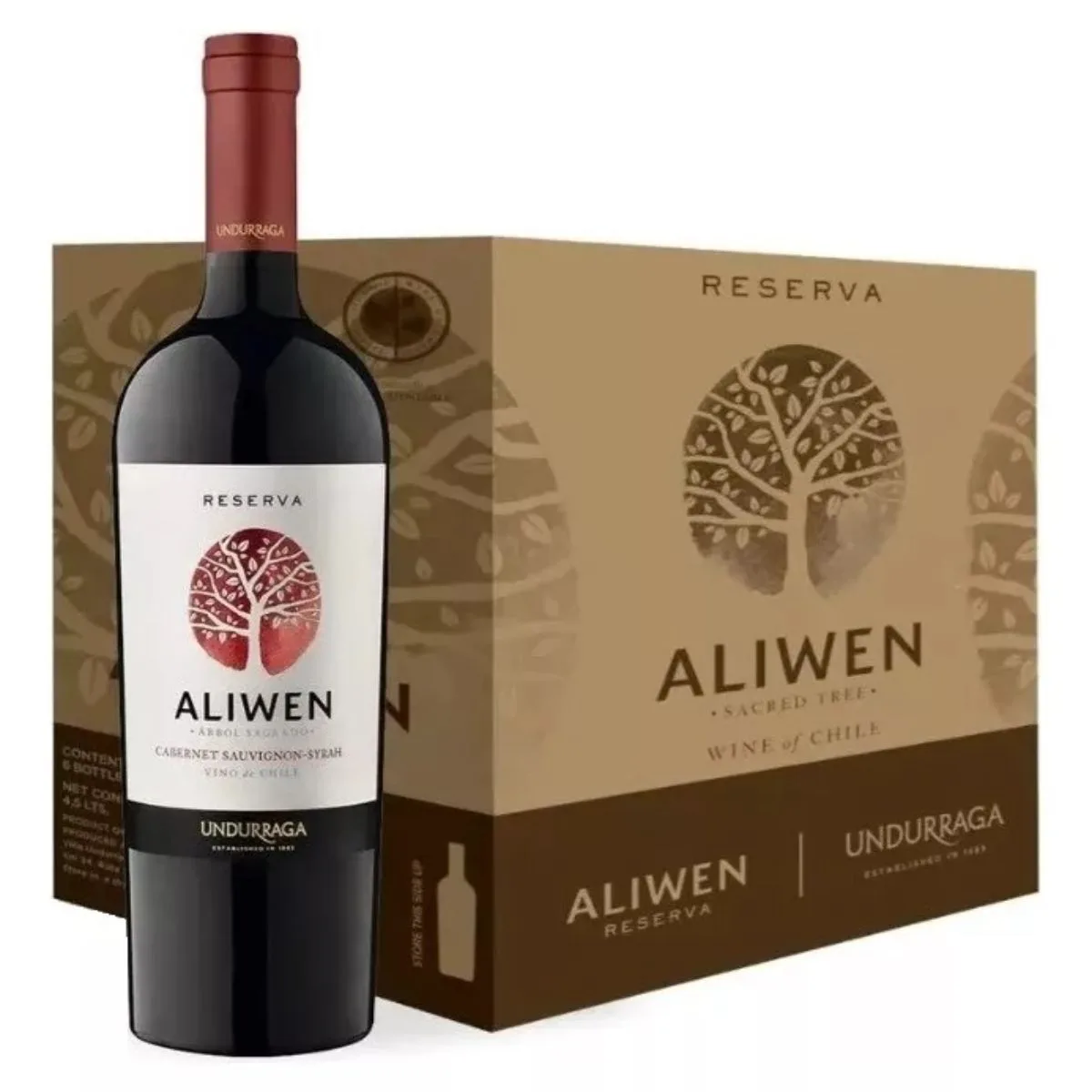 Pack Vinos 6x Undurraga Aliwen Cabernet Sauvignon 750cc