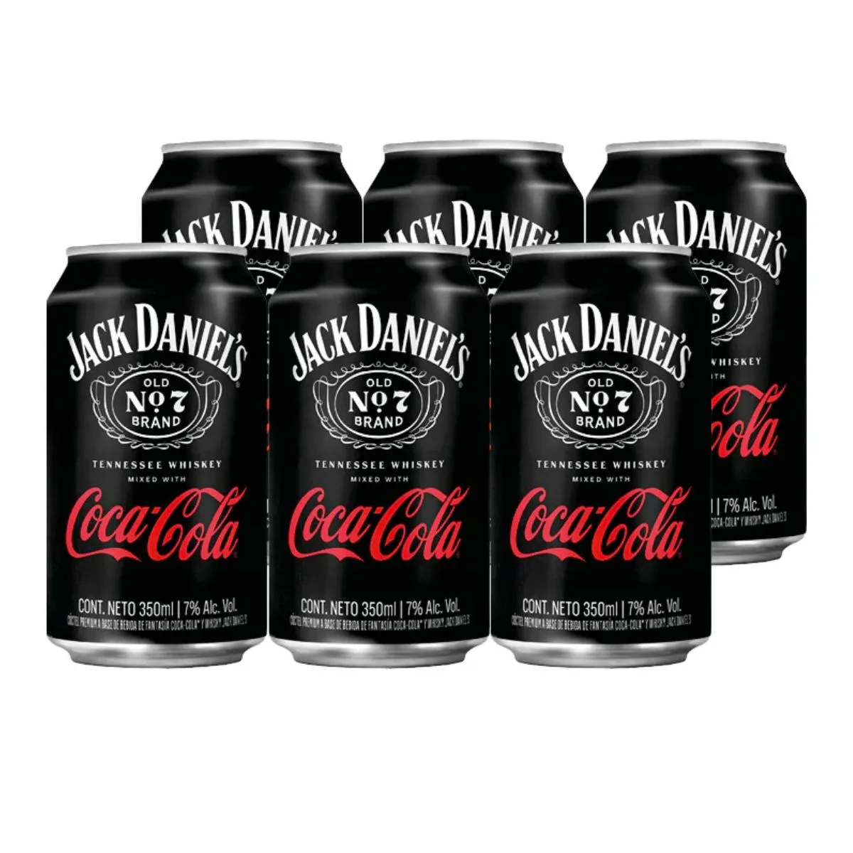 Jack & Coke Jack Daniel's Coca Cola 7° 350ml x6
