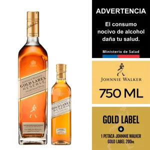 Pack Whisky Johnnie Walker Gold Label Reserve 40º 750cc + Petaca 200cc
