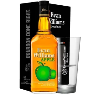 Pack Whiskey Evan Williams Apple 1 Litro + Vaso