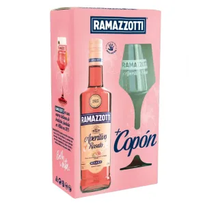 Kit Licor Aperitivo Ramazzotti Rosato 700cc 15° + copa
