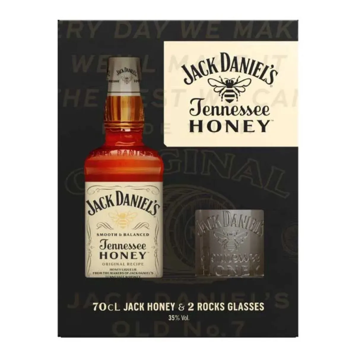 Pack Jack Daniel’s Honey 750cc + 2 Vasos Cortos