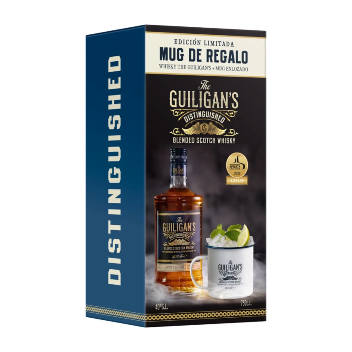Whisky The Guiligans 750cc + Mug Metálico