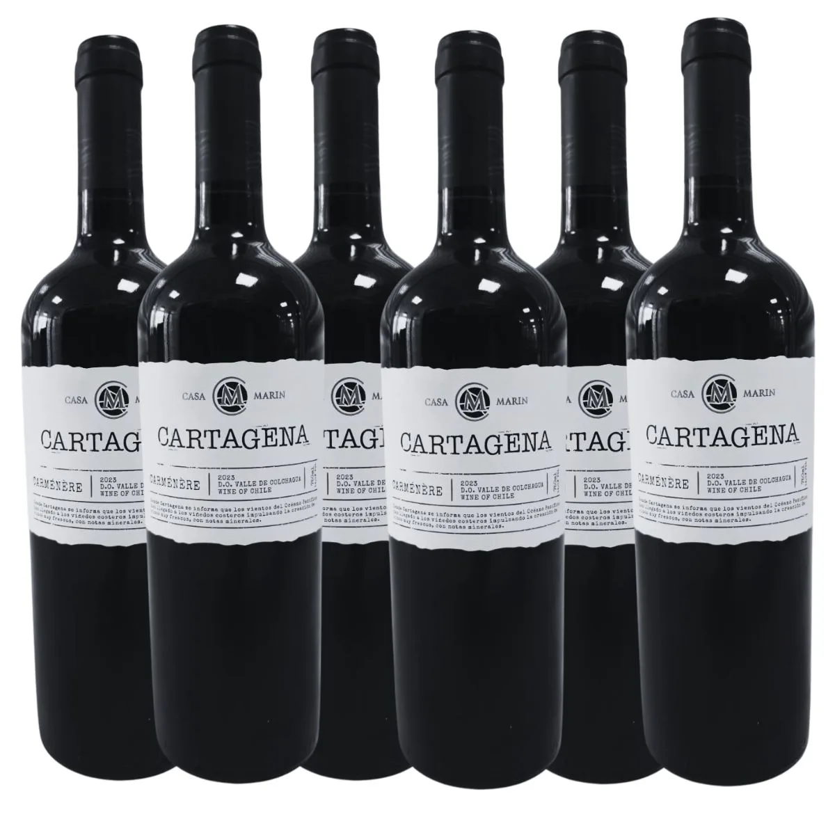 6x Vinos Casa Marin Cartagena Carmenere 750 cc