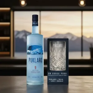 Vodka Puklaro Premium 750cc. + Vaso