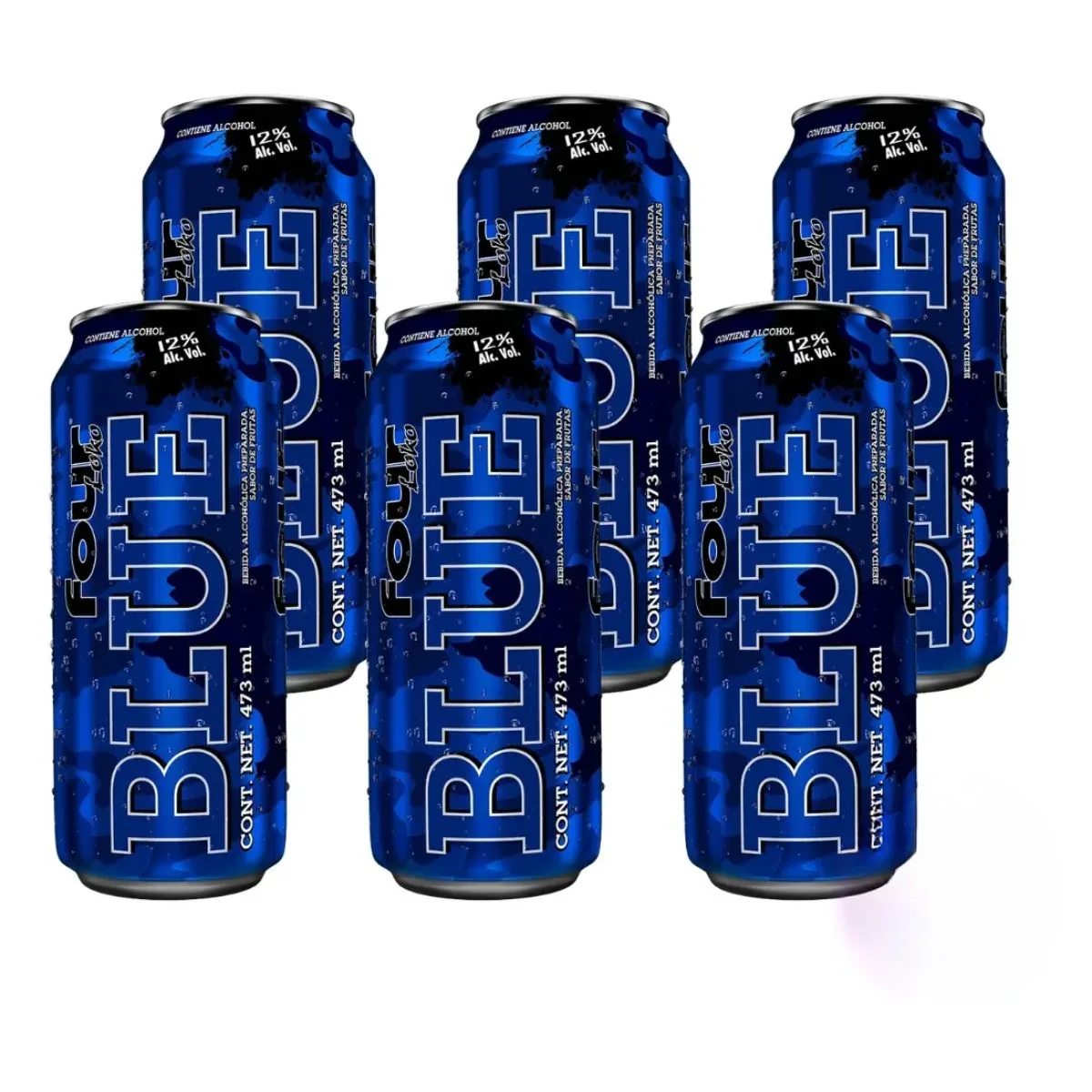 6x Bebida Ready To Drink Four Loko Blue 12° 473cc