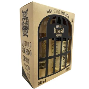 Pack Licor Fernet Buhero Negro 39° 700cc + Vaso de Regalo
