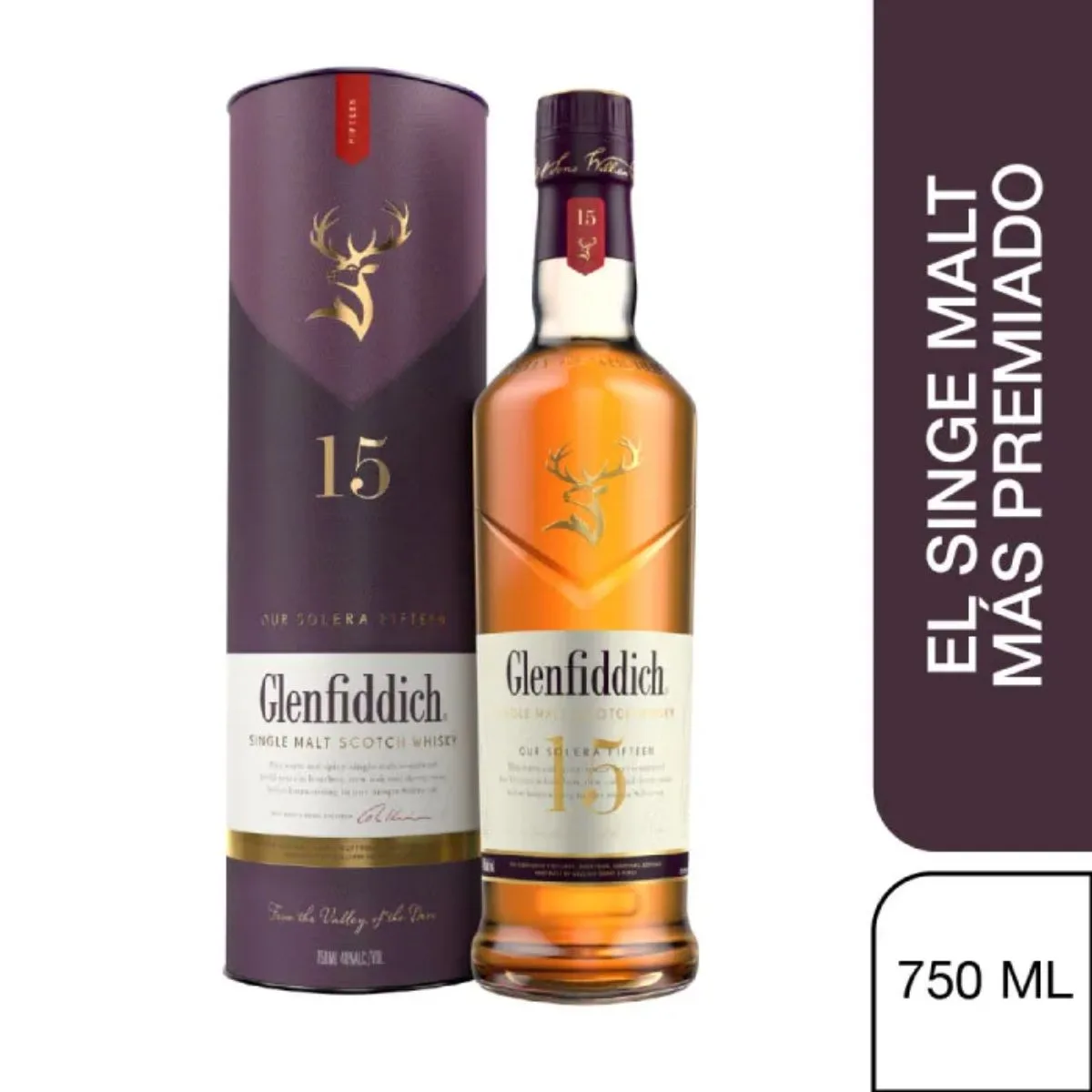 Whisky GLENFIDDICH 15 AÑOS SINGLE MALT 750CC