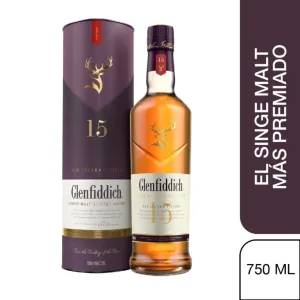 Whisky GLENFIDDICH 15 AÑOS SINGLE MALT 750CC