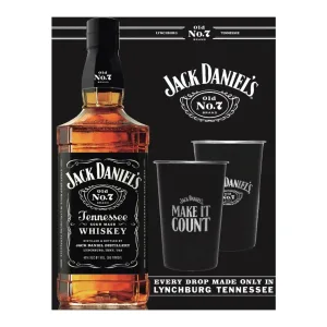 Pack Jack Daniel's N7 750cc + 2 Vasos Metálico Negros