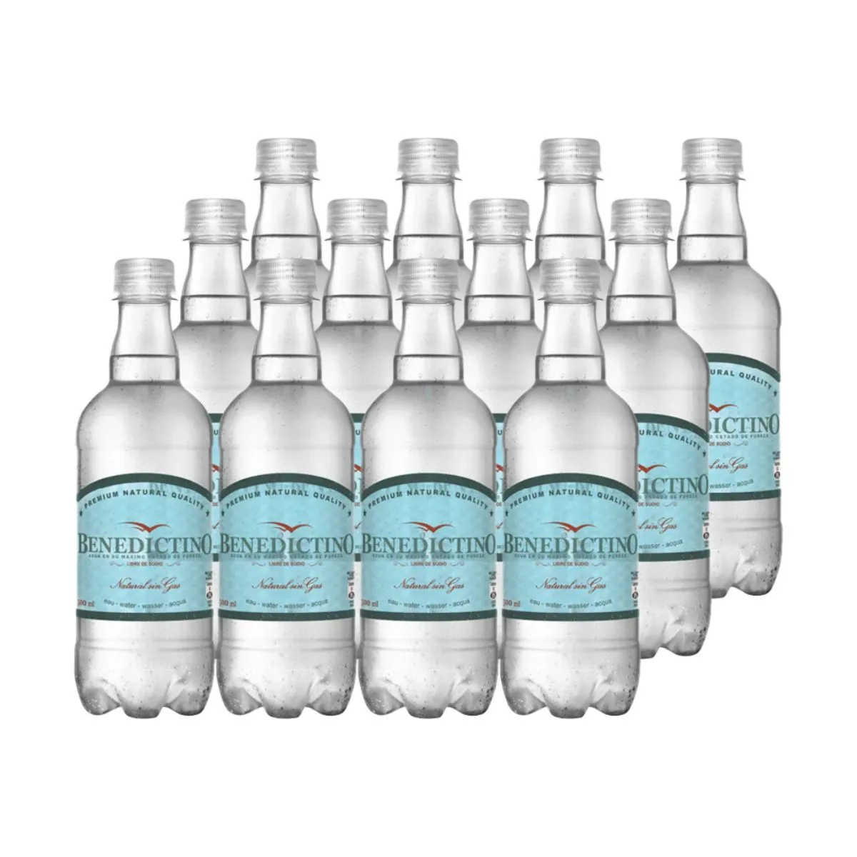 12x Agua Purificada Benedictino sin Gas 500cc